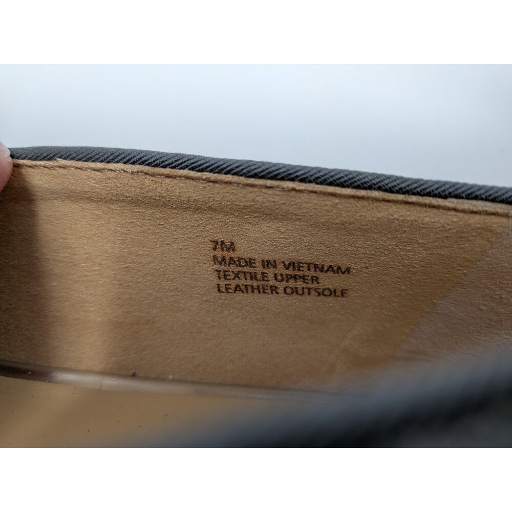 Talbots Ryan Flannel Loafers 7M Gray Snowflake Embroidered Prep Cottagecore - Picture 8 of 10